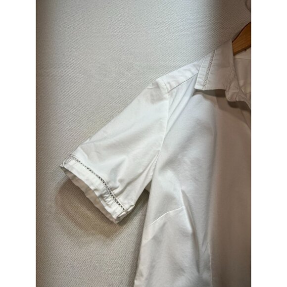 Lands' End Women's Shirt Blouse Summer Size 10 White Lightweight Beach - Picture 7 of 11